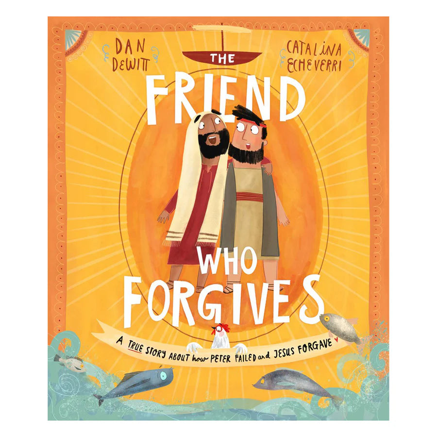 Cover of The Friend Who Forgives by Dan DeWitt, a Christian children’s book about Jesus’ forgiveness
Illustration of Peter with Jesus in The Friend Who Forgives, showing forgiveness and grace.
Christian children’s book about forgiveness
Bible story of Peter denying Jesus for kids
Gospel-centered children’s books
Teaching forgiveness to children Christian
Faith-based picture books for kids