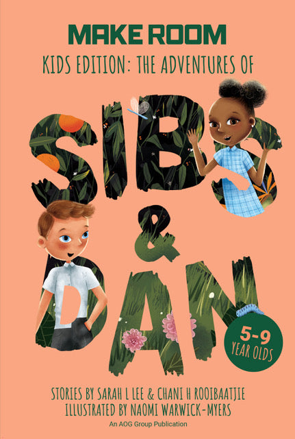 Book cover of 'Make Room Kids Edition: The Adventures of Sibo & Dan' with illustrations of two children on a peach background.

Cover of The Adventures of Sibs and Dan, a Christian adventure book for children

Christian adventure books for children
Faith-based children’s chapter books
Christian stories for kids

