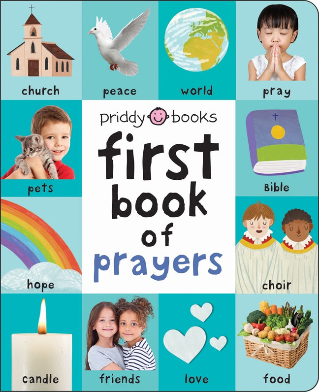 My First Prayers children’s book by Priddy Books with colourful illustrations, designed to teach toddlers simple daily prayers and build early faith