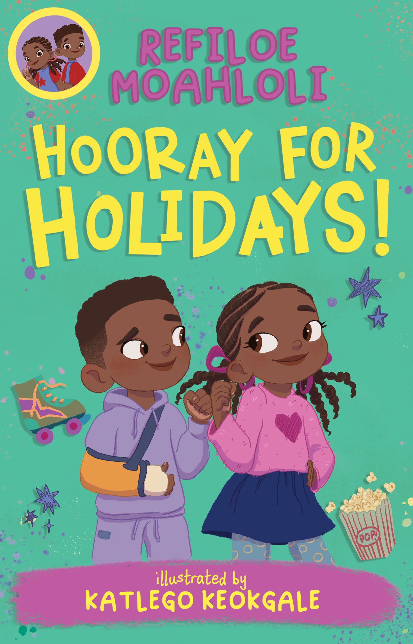 Rorisang and Morena early reader children's book about a roller-skating adventure, family, friendship, humility, and diverse South African characters for ages 5–9.